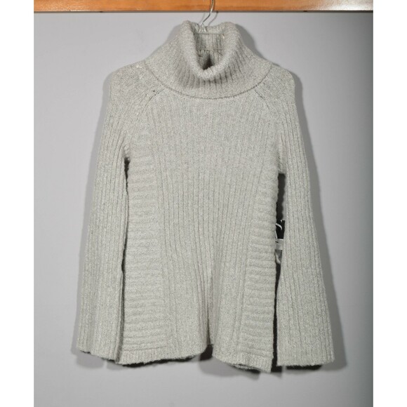 NEW Simply Vera Wang Wind Chime Gray Metallic Ribbed Turtleneck Sweater Sz XS - Picture 1 of 4